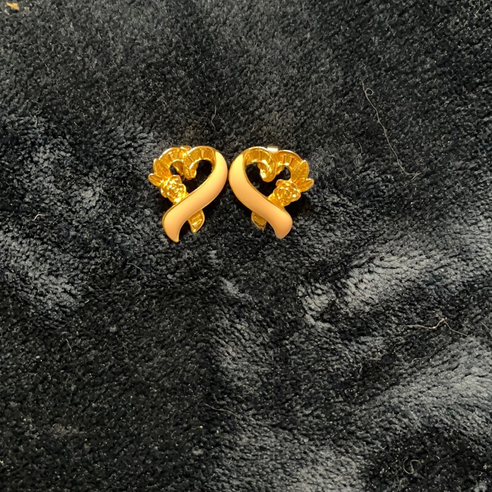 Vintage pink and gold Avon earrings